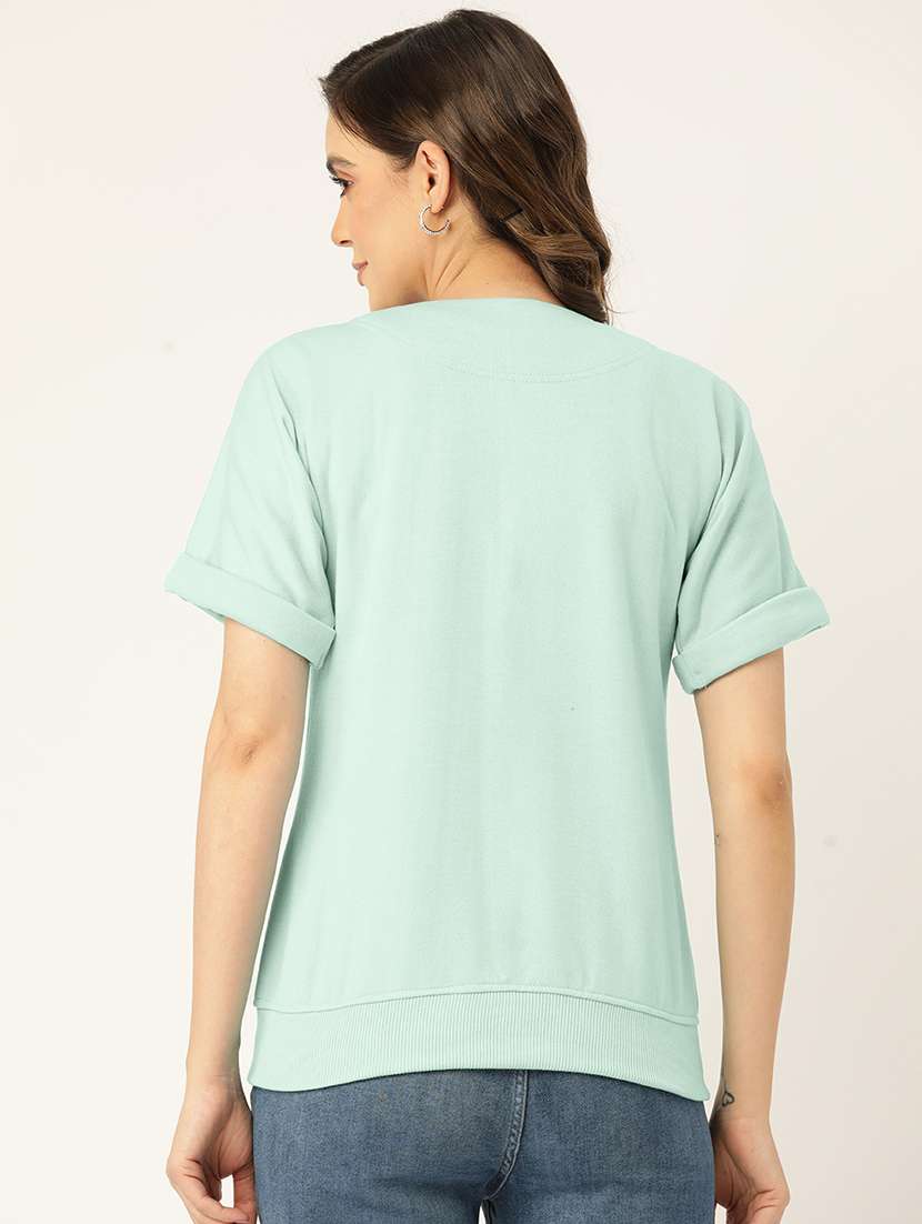 women solid short sleeve jacket - 22087071 -  Standard Image - 2
