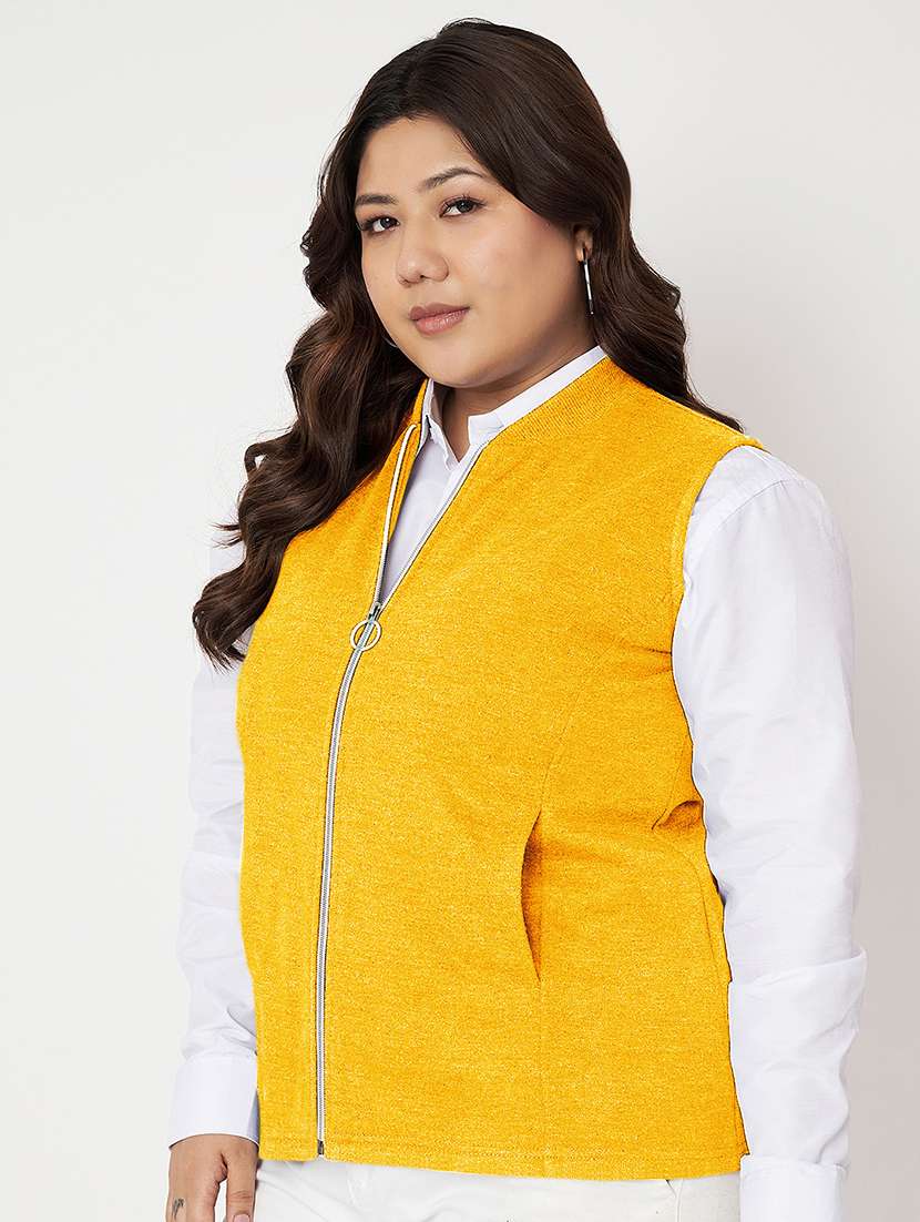 women plus size solid sleeveless jacket - 22087075 -  Standard Image - 2
