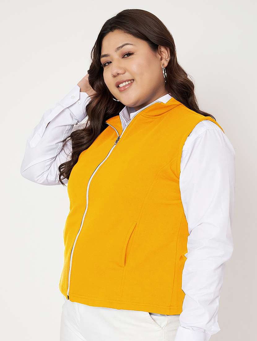 women plus size solid sleeveless jacket - 22087088 -  Standard Image - 2