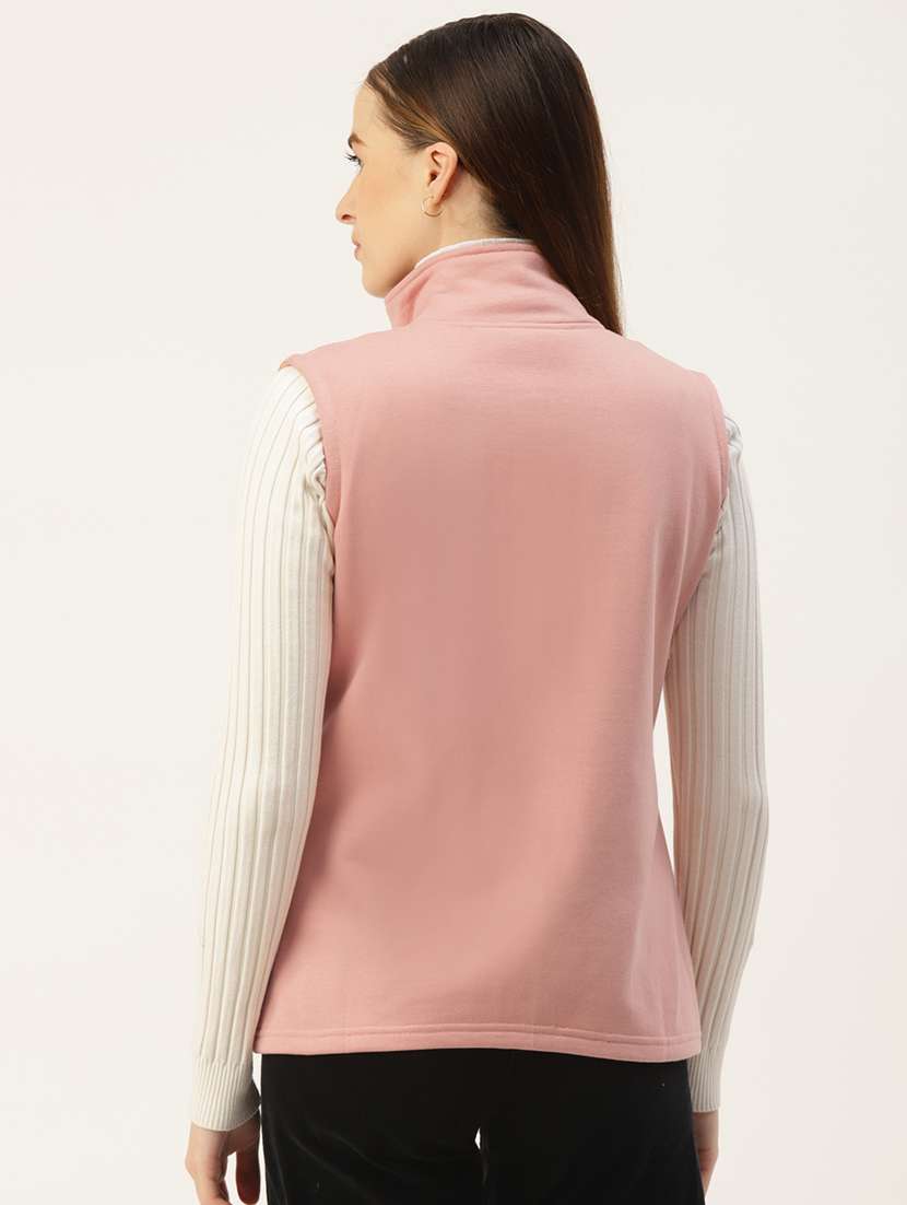 women solid sleeveless jacket - 22087089 -  Standard Image - 2