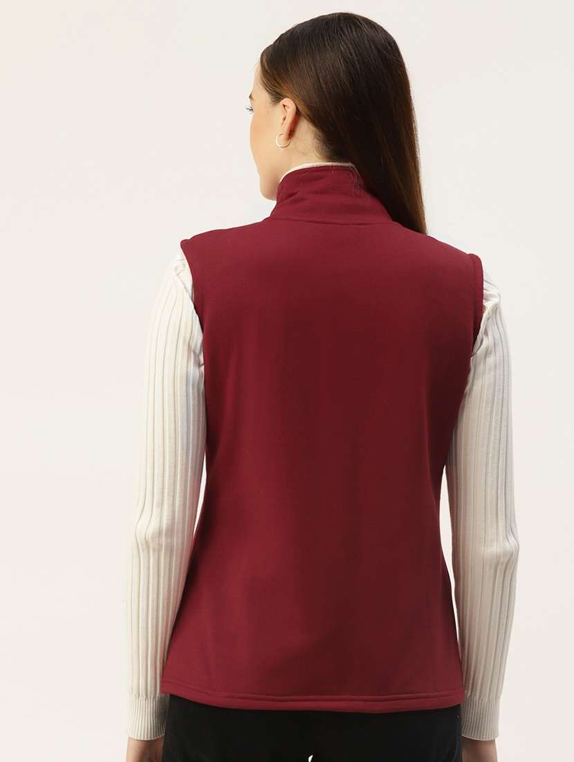 women solid sleeveless jacket - 22087091 -  Standard Image - 2