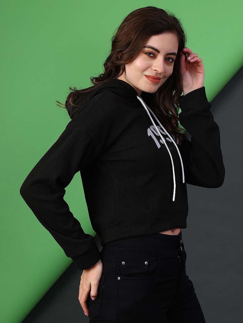 women printed long sleeve hooded sweatshirt - 22087602 -  Standard Image - 2