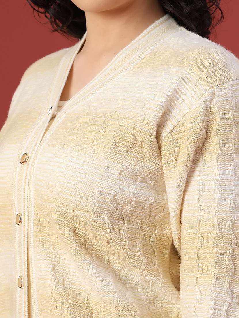 women self design long sleeve cardigan - 22087629 -  Standard Image - 2