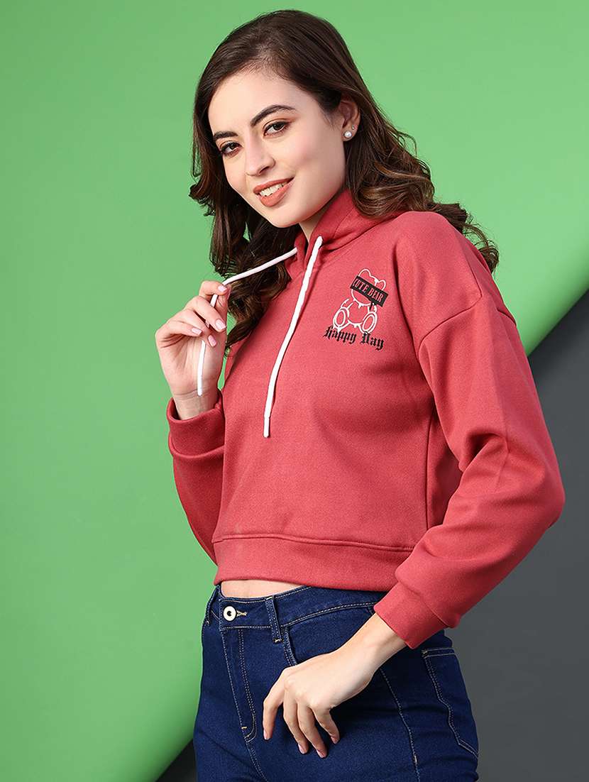 women printed long sleeve hooded sweatshirt - 22087886 -  Standard Image - 2