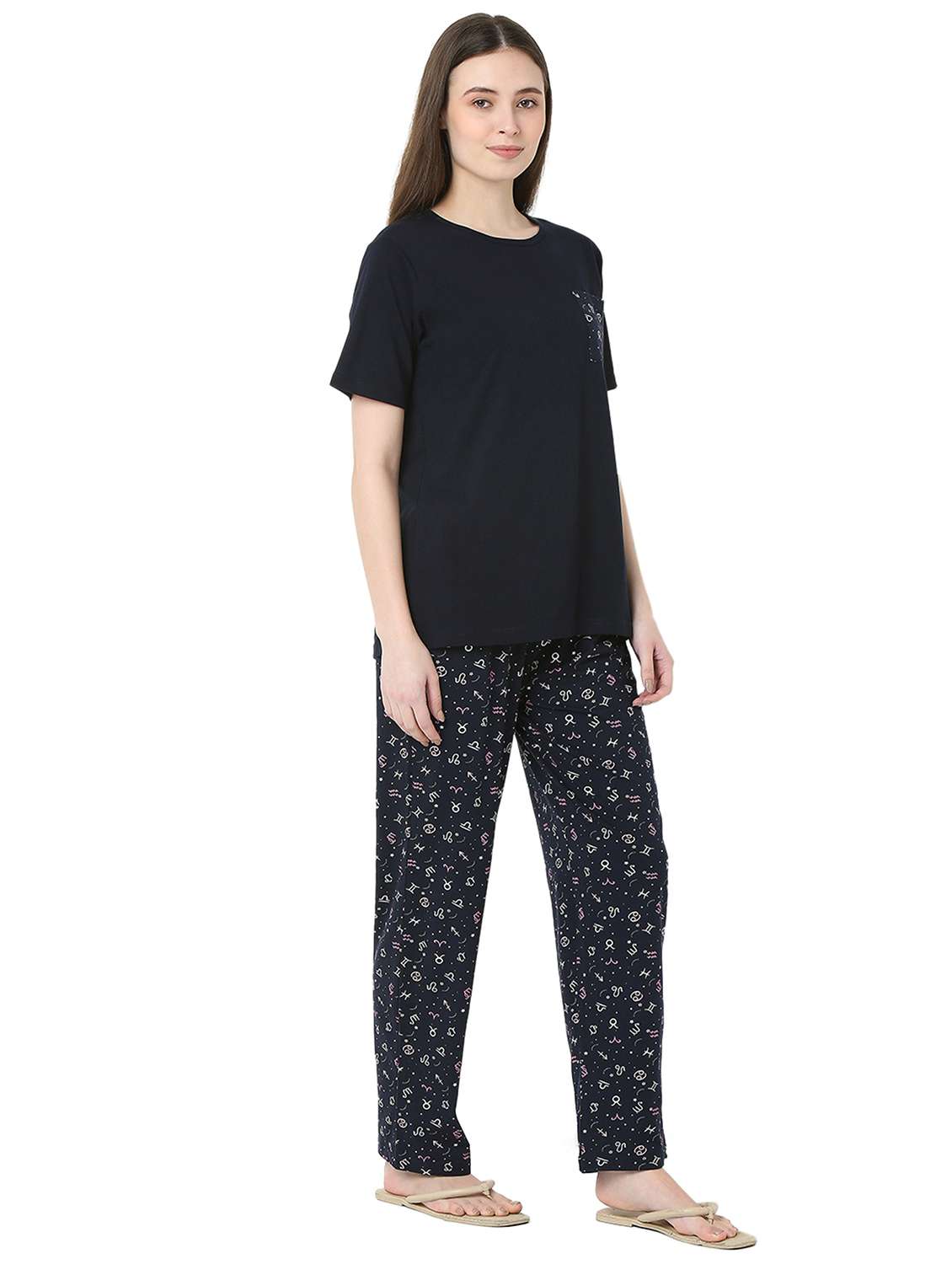 navy blue cotton pyjama set nightwear - 22087925 -  Standard Image - 2