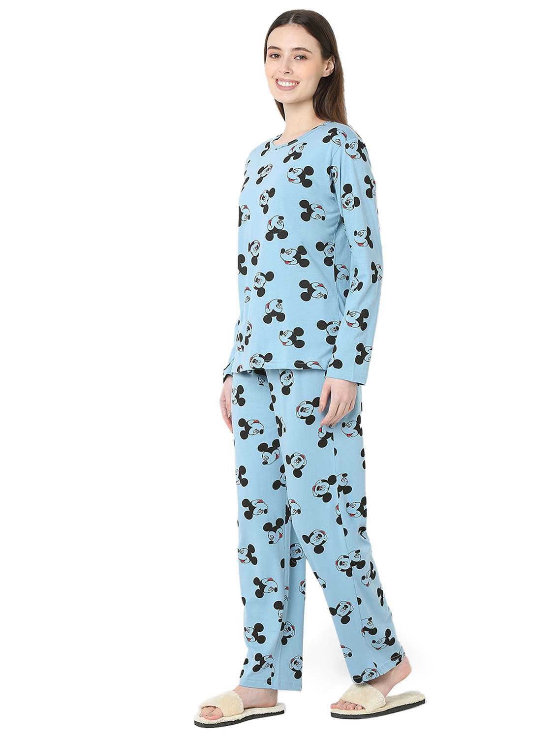 women printed long sleeve nightwear pyjama set - 22087932 - Standard Image - 2