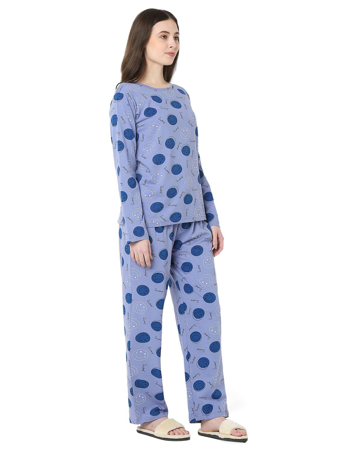 women printed long sleeve nightwear pyjama set - 22087933 -  Standard Image - 2