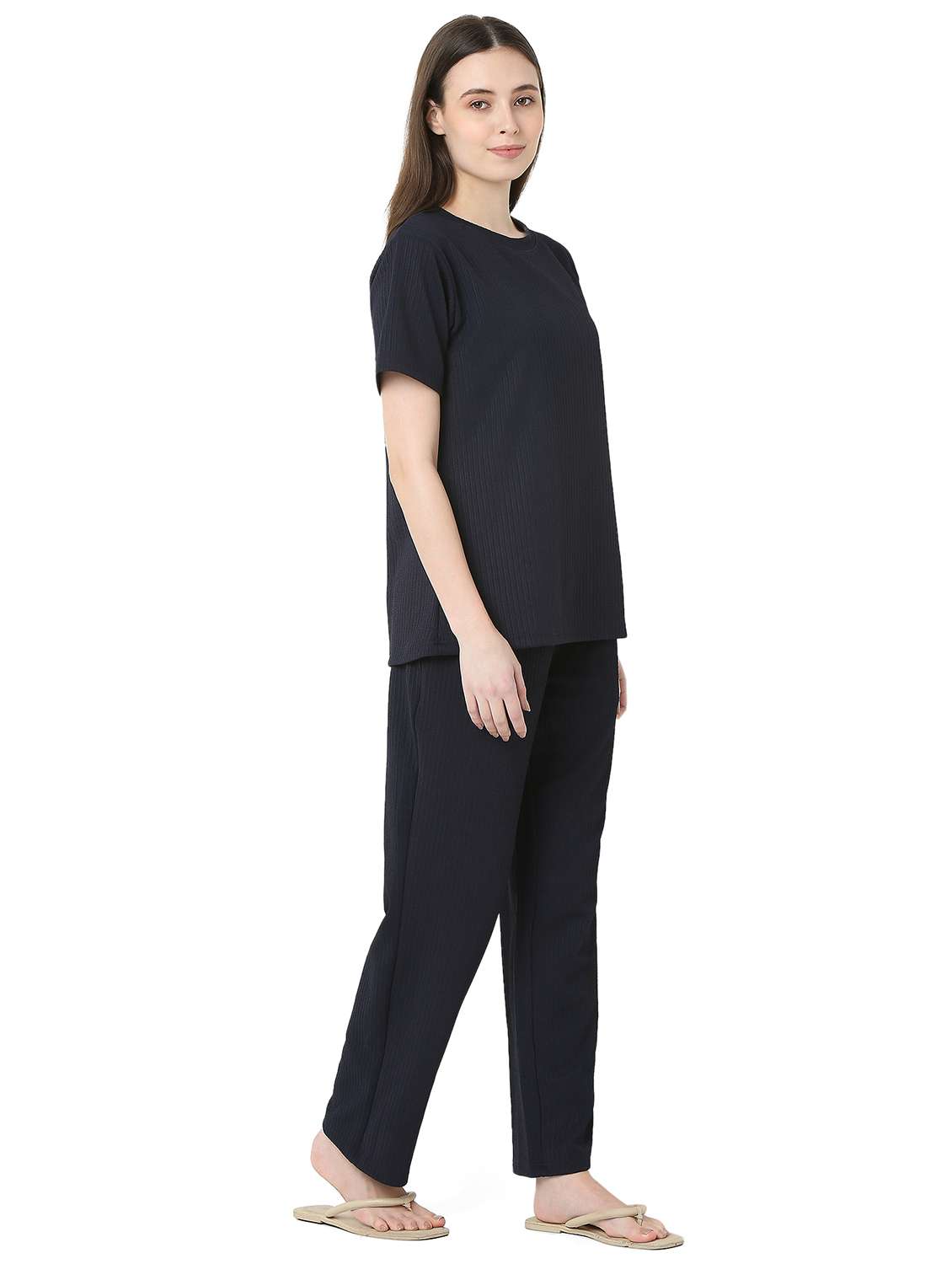 women solid nightwear pyjama set - 22087942 -  Standard Image - 2