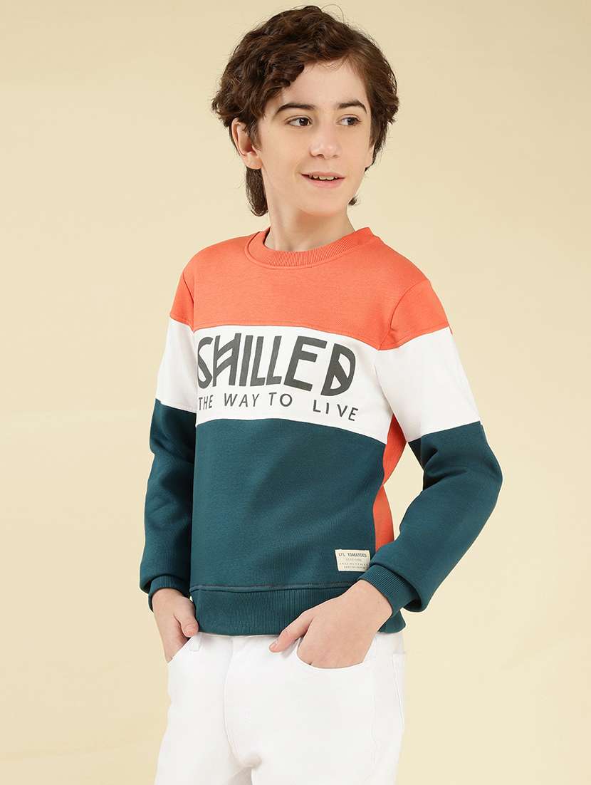 boys color block long sleeve sweatshirt - 22087959 -  Standard Image - 2