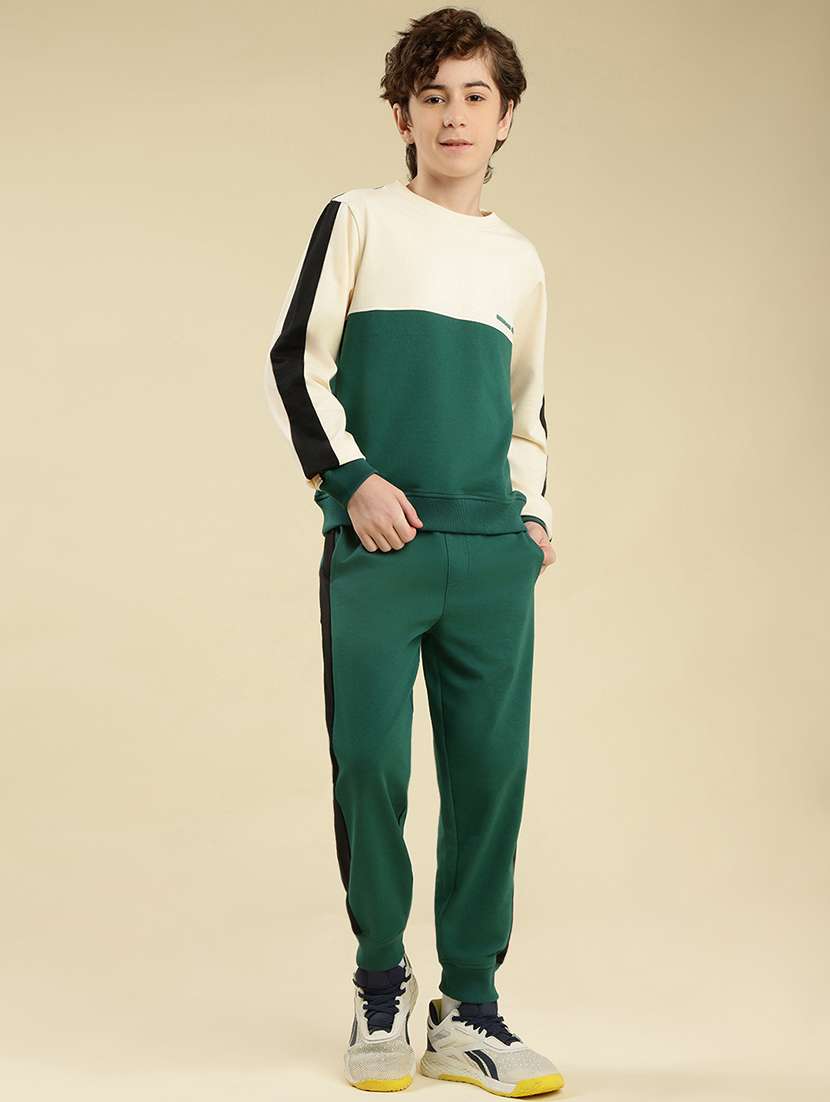 boys color block round neck full length track suit - 22087981 - Standard Image - 2