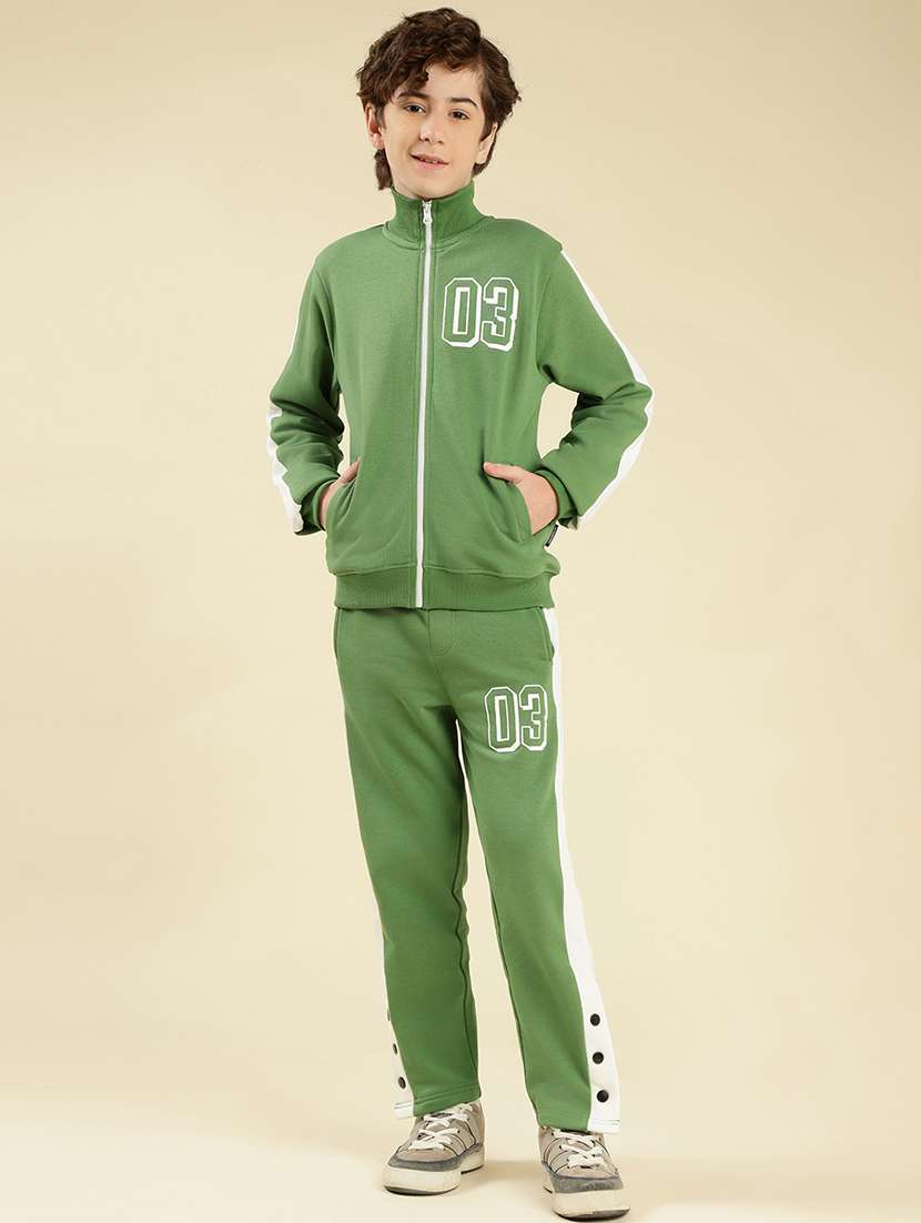 boys color block round neck full length track suit - 22087987 -  Standard Image - 2