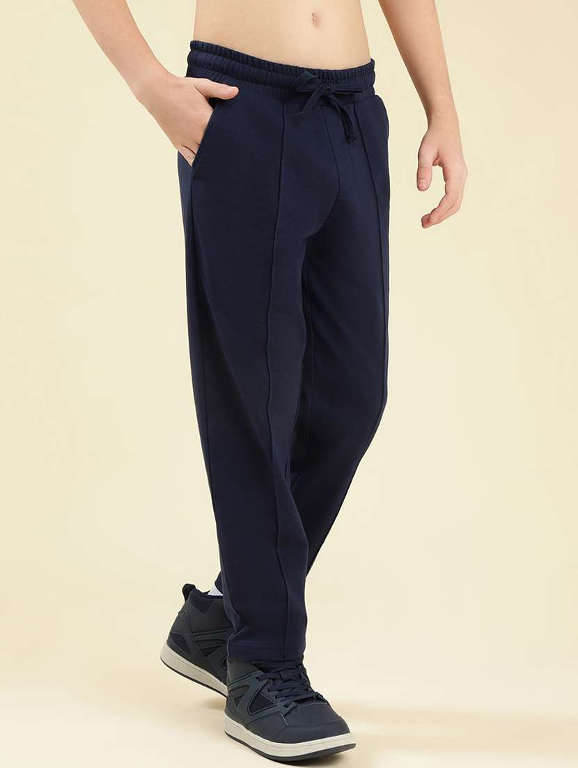 boys solid mid rise winterwear trackpant - 22087993 - Standard Image - 2