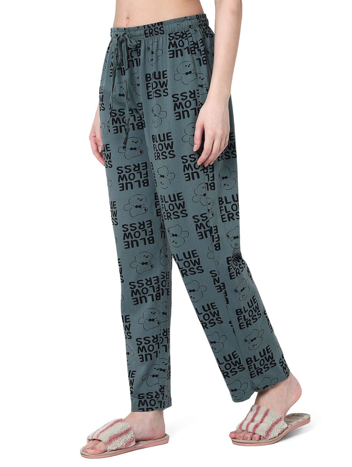 women printed mid rise pajama - 22088000 - Standard Image - 2