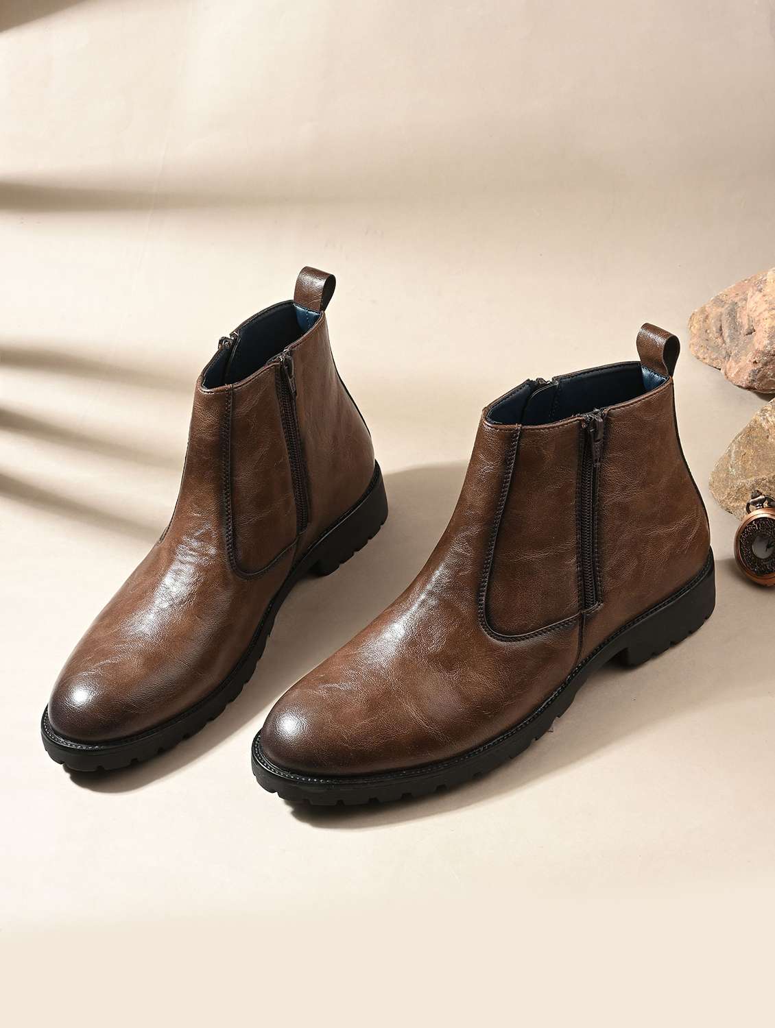 men brown slip on boot - 22088015 -  Zoom Image - 0