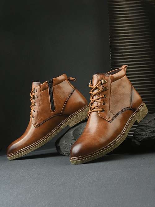 men tan lace up boot - 22088020 -  Standard Image - 0