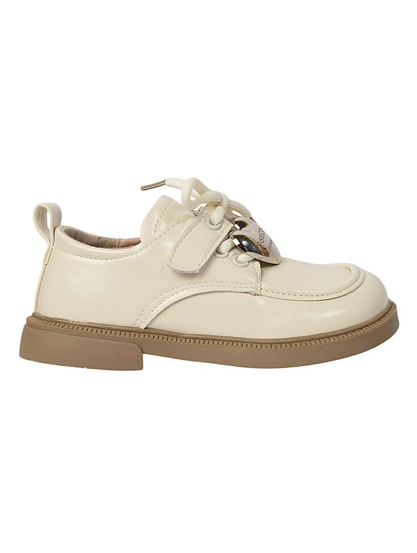 boys beige solid lace up shoes - 22088036 - Standard Image - 2