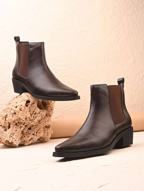 women textured slip on ankle boot - 22088043 - Standard Image - 0