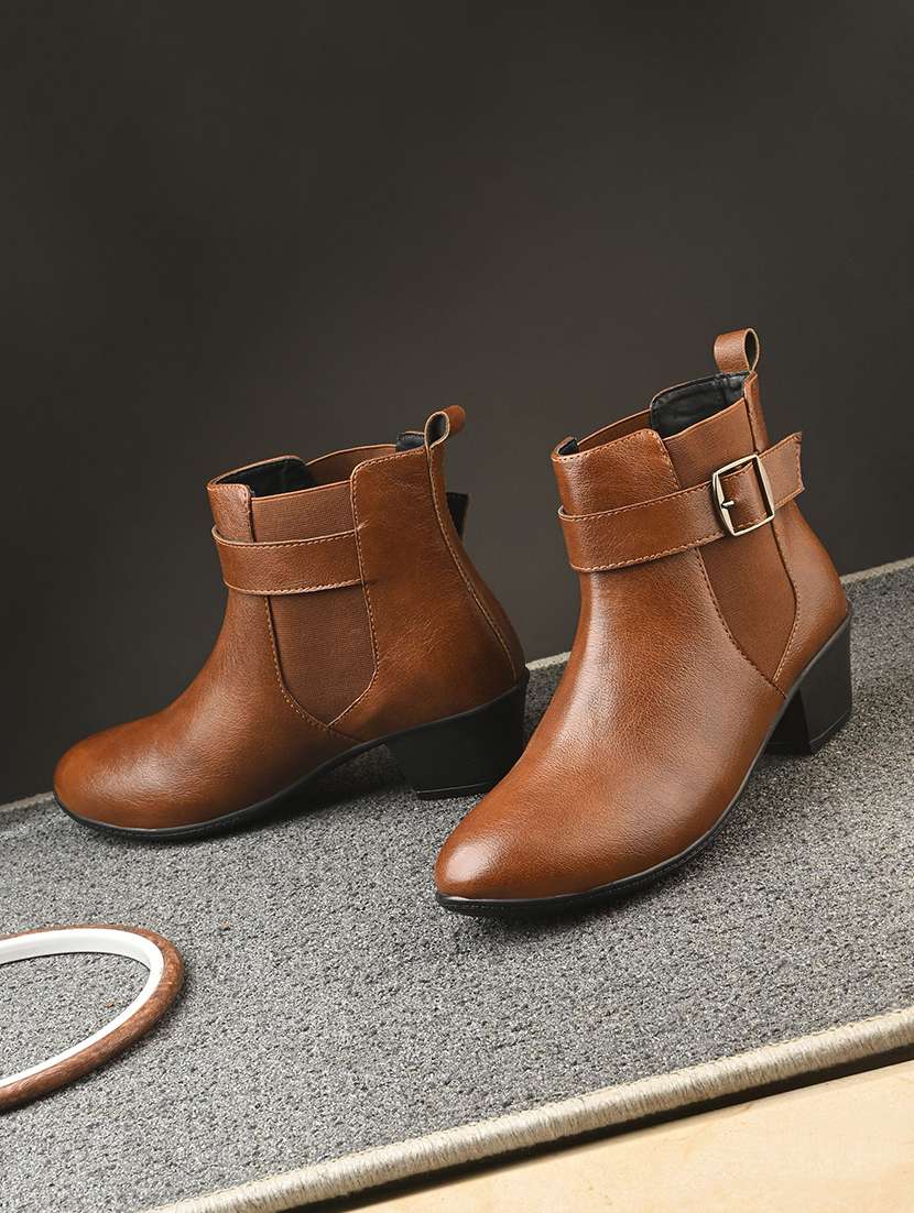 women solid slip on ankle boot - 22088047 - Zoom Image - 0