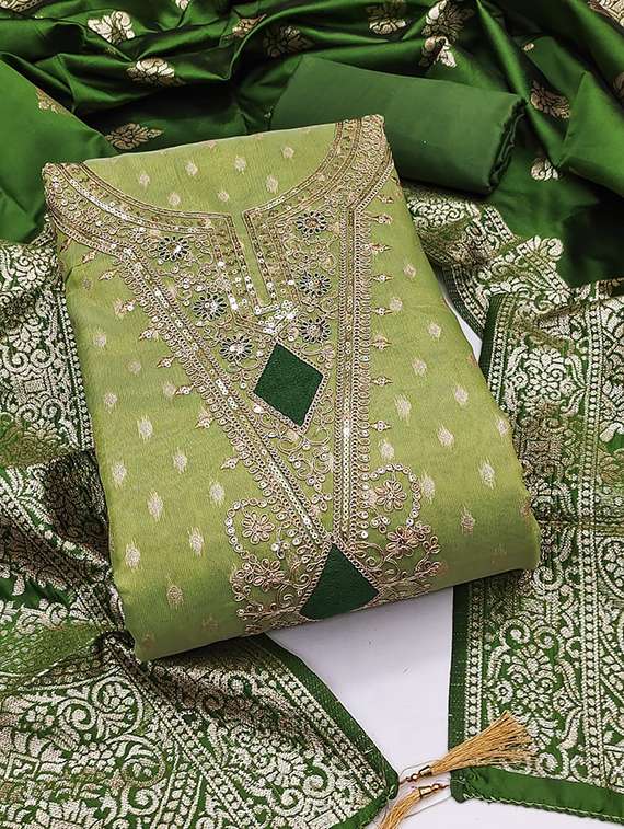 women self design embroidered unstitched suit set - 22088050 -  Standard Image - 2