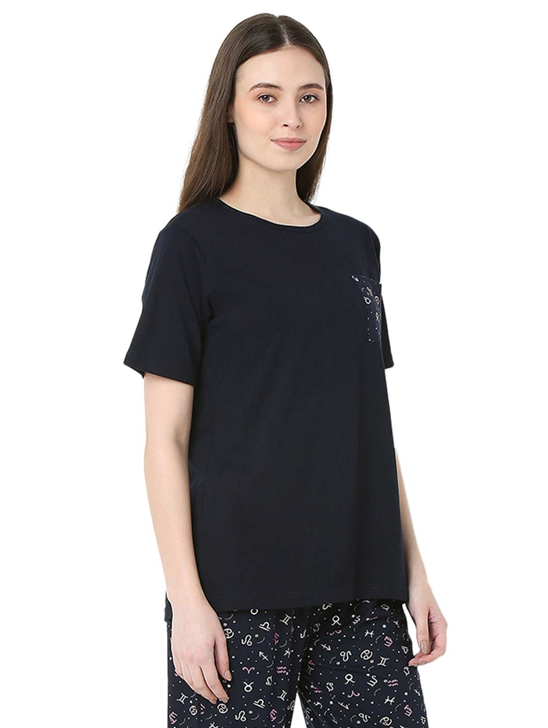 women solid short sleeve regular fit t-shirt - 22088061 - Standard Image - 2