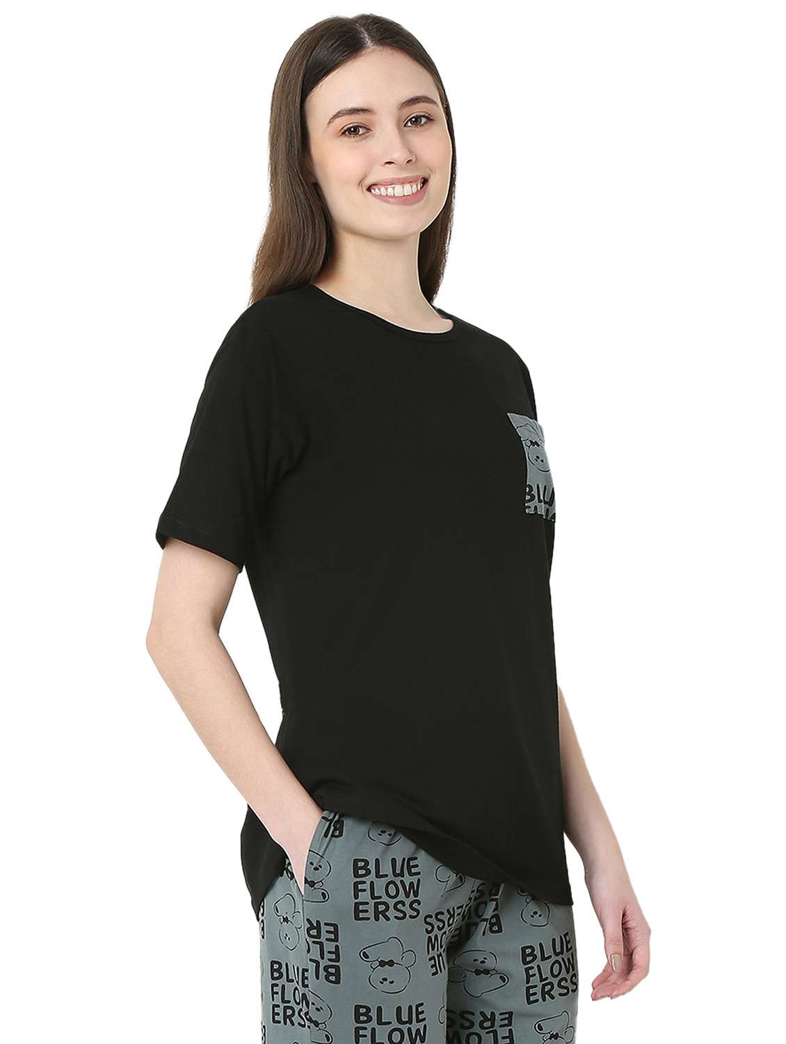 women solid short sleeve regular fit t-shirt - 22088062 - Standard Image - 2
