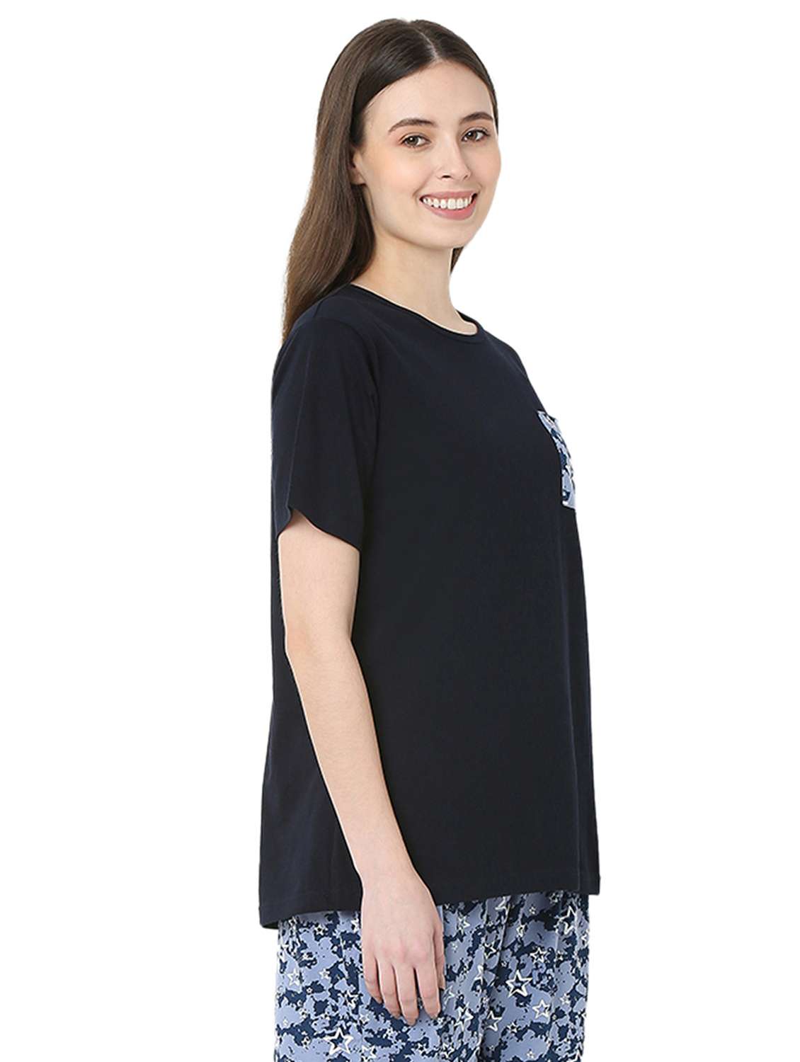 women solid short sleeve regular fit t-shirt - 22088063 - Standard Image - 2