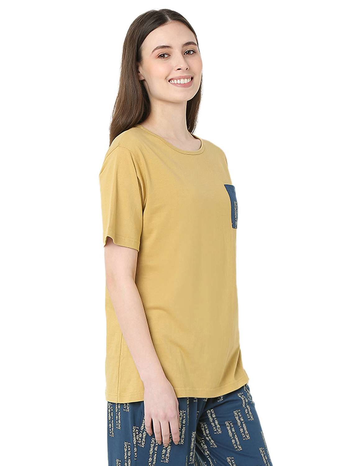 women solid short sleeve regular fit t-shirt - 22088064 - Standard Image - 2
