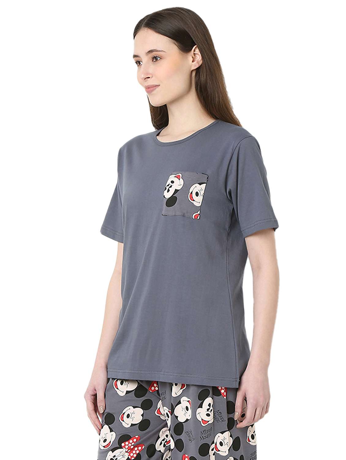 women solid short sleeve regular fit t-shirt - 22088067 - Standard Image - 2