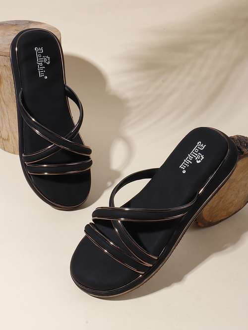 women black slip on flat sandal - 22088068 - Standard Image - 0