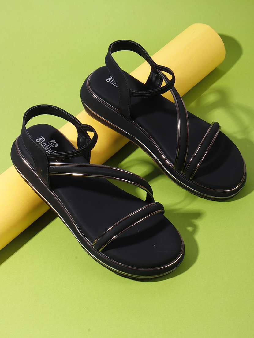 women solid ankle strap flat sandal - 22088074 -  Zoom Image - 0
