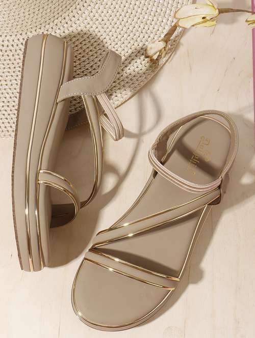 women solid ankle strap flat sandal - 22088075 - Standard Image - 0