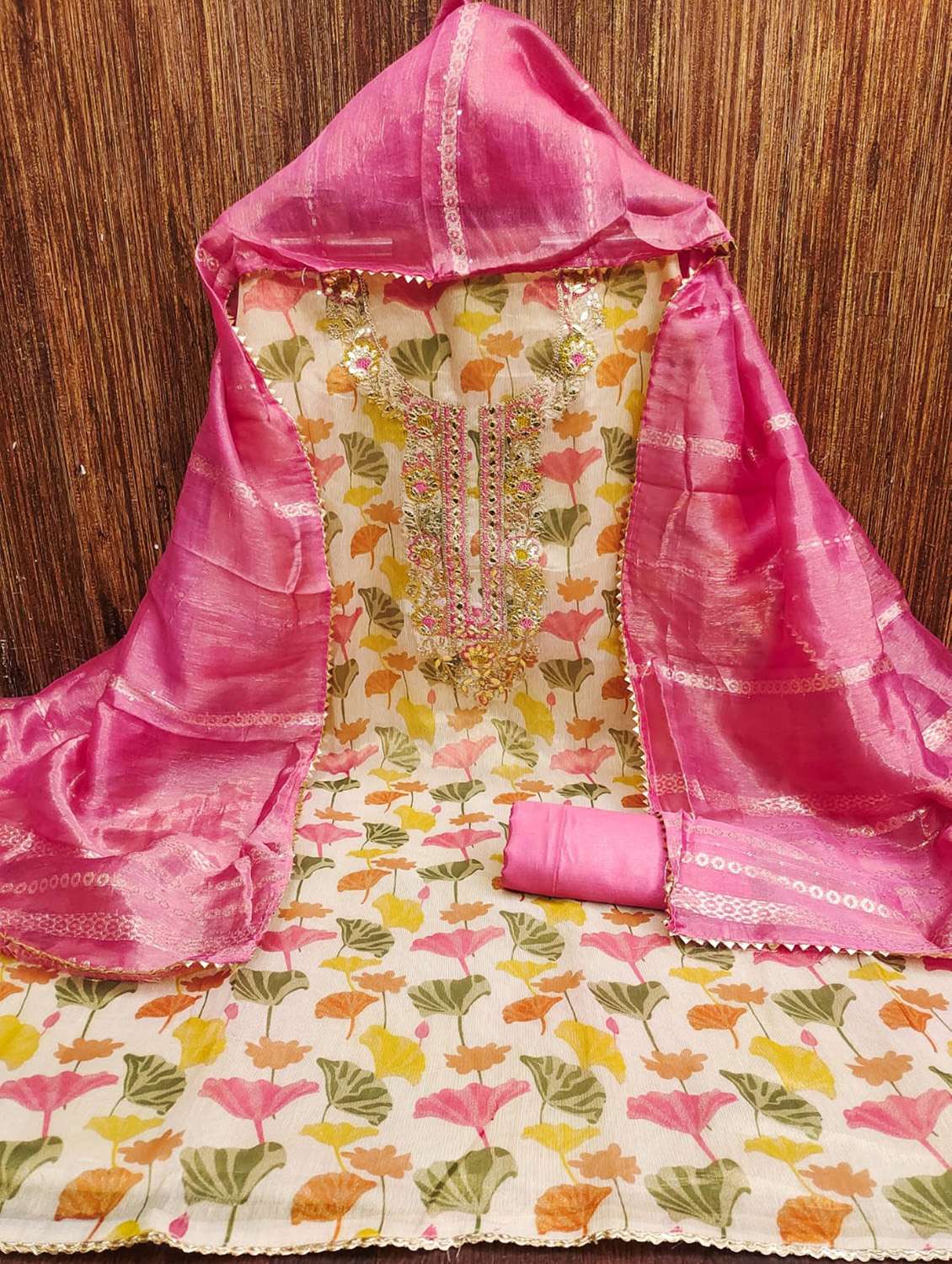 women floral embroidered unstitched suit set - 22088081 -  Standard Image - 2