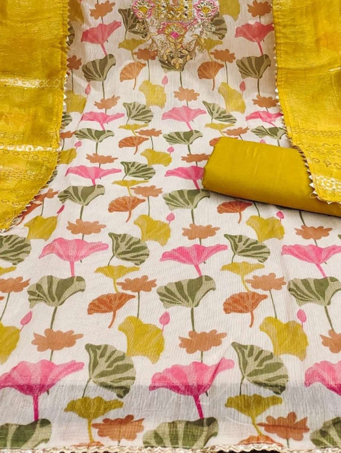 women floral embroidered unstitched suit set - 22088082 -  Standard Image - 2