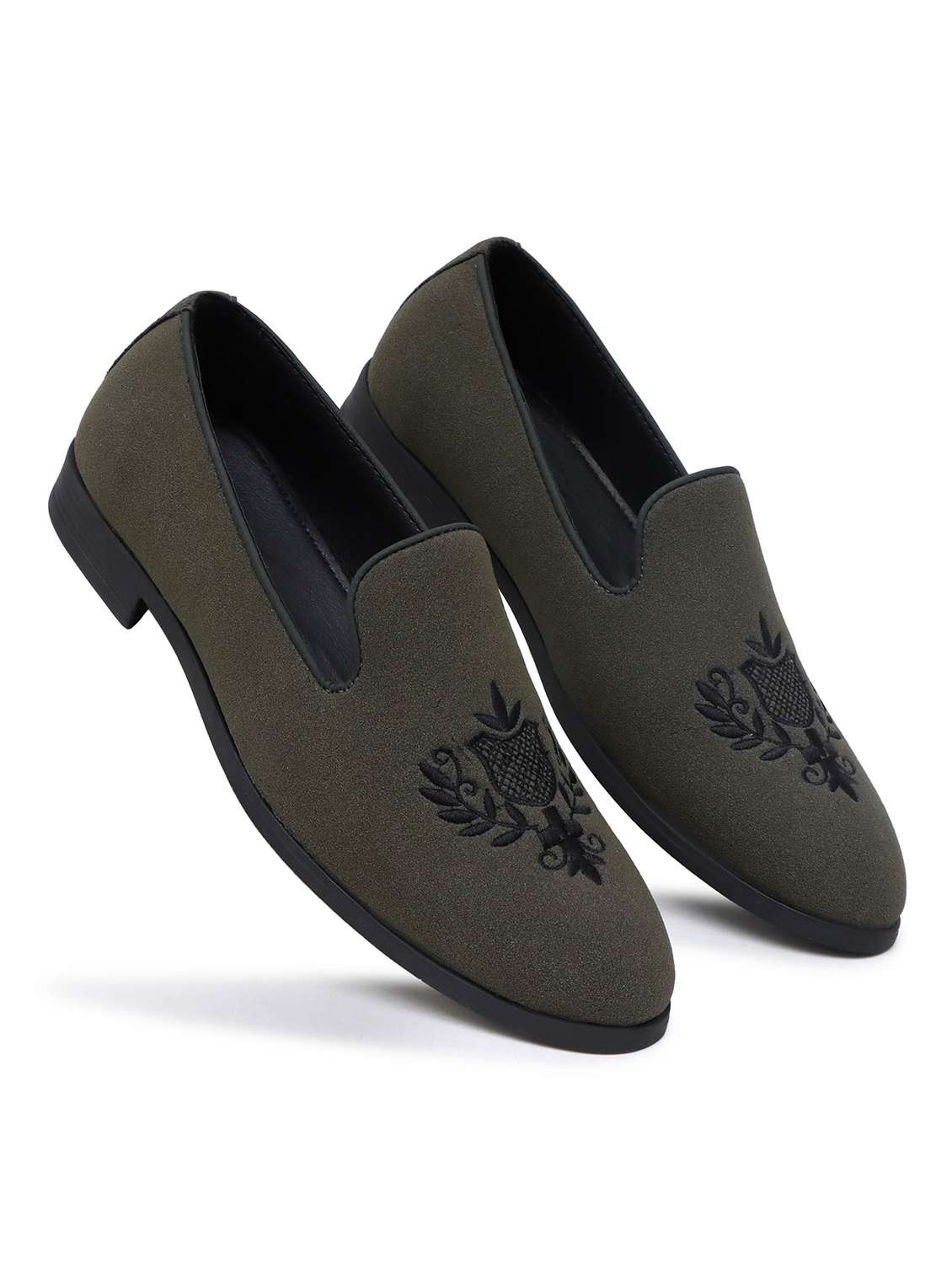 men olive slip on moccasin - 22088105 - Standard Image - 2