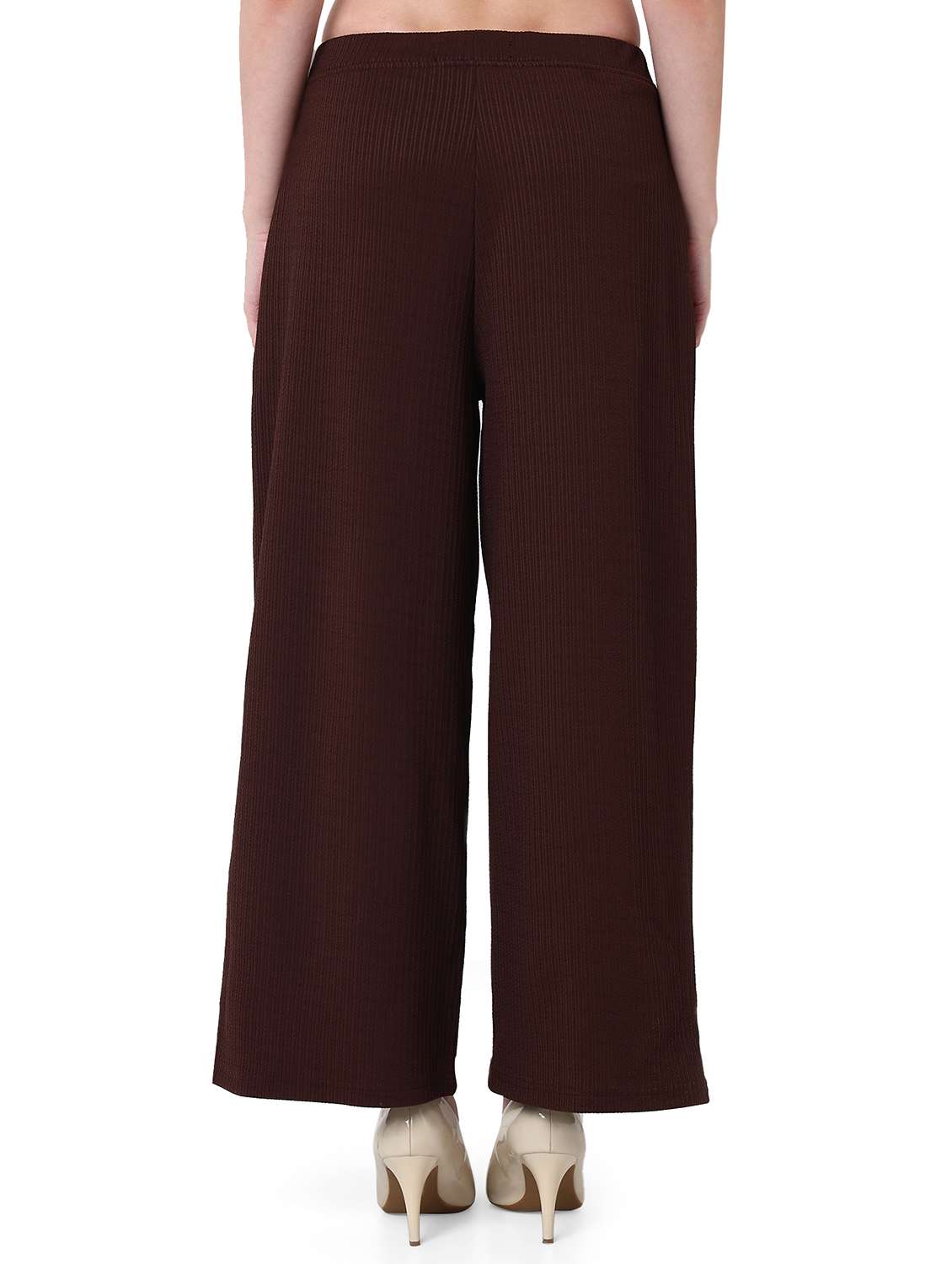 women solid mid rise wide leg trouser - 22088107 - Standard Image - 2