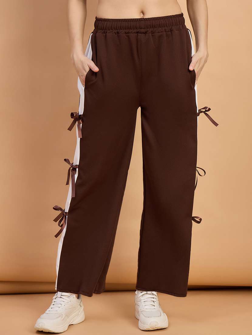 women tapered mid rise wide leg trouser