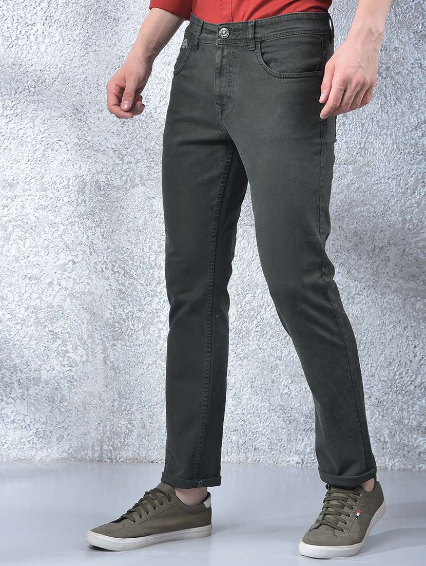 men plain low rise full length slim fit jeans - 22088161 - Standard Image - 2
