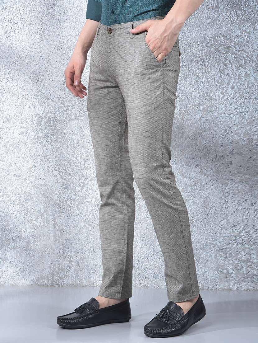 men solid mid rise flat front chinos - 22088163 - Standard Image - 2