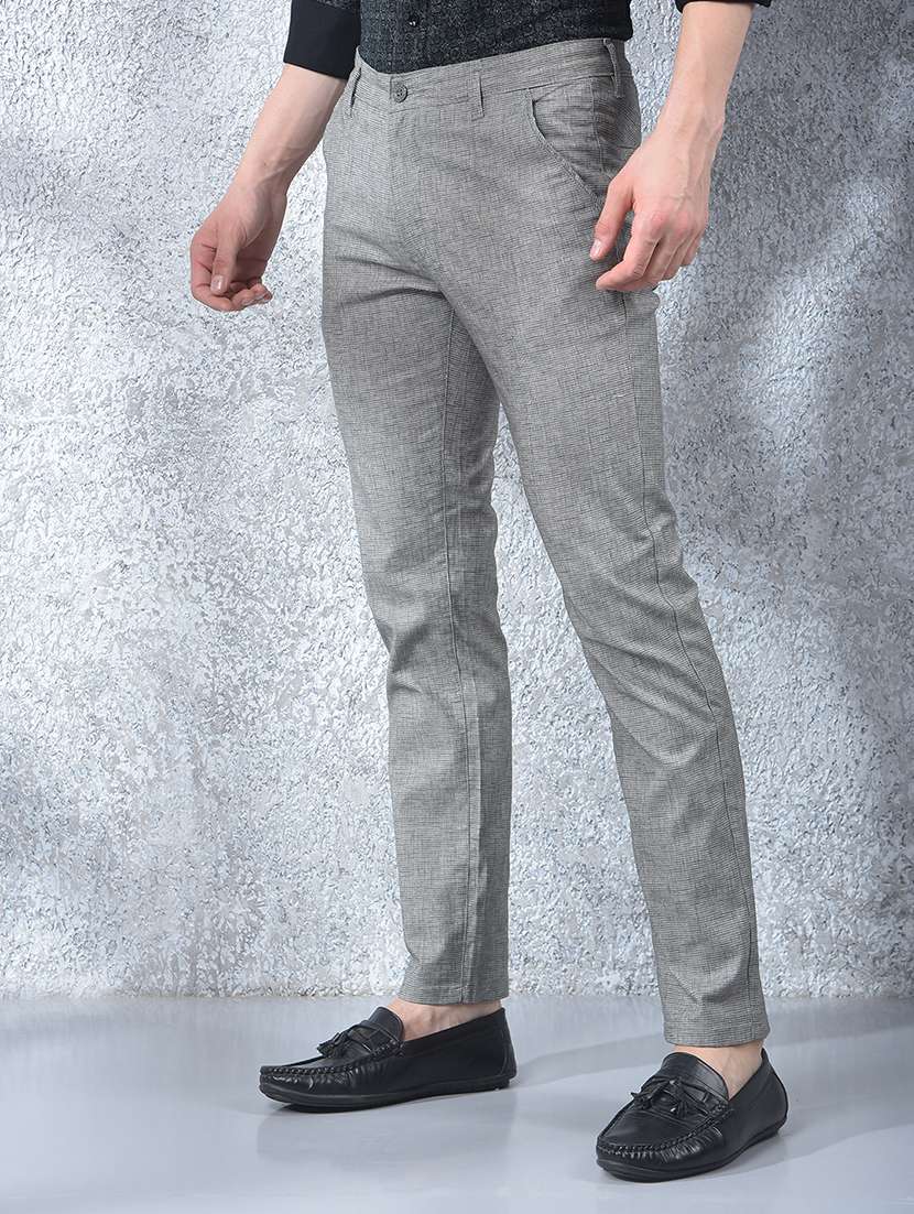 men solid mid rise flat front chinos - 22088164 - Standard Image - 2