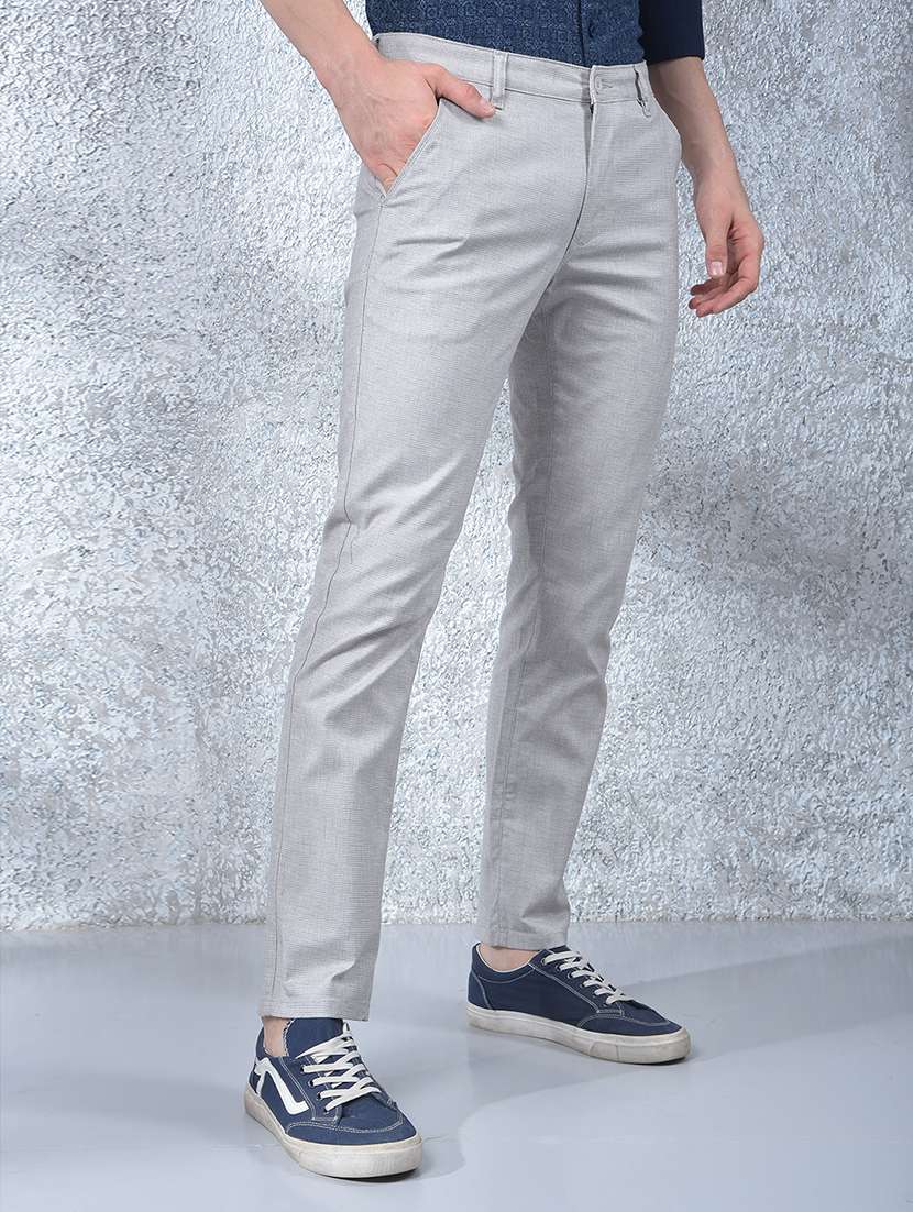 men solid mid rise flat front chinos - 22088165 - Standard Image - 2