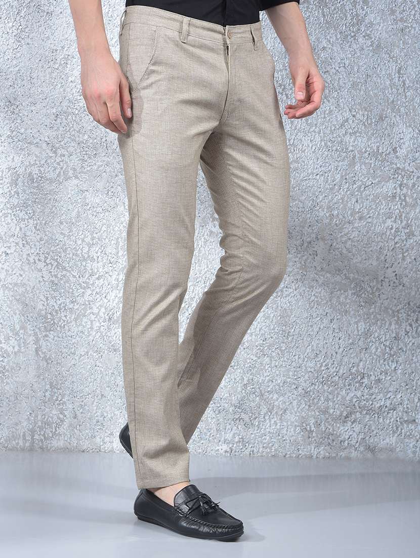men solid mid rise flat front chinos - 22088166 - Standard Image - 2