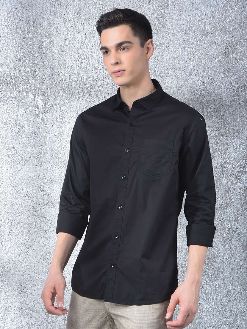 men solid long sleeve regular fit casual shirt - 22088173 - Standard Image - 2