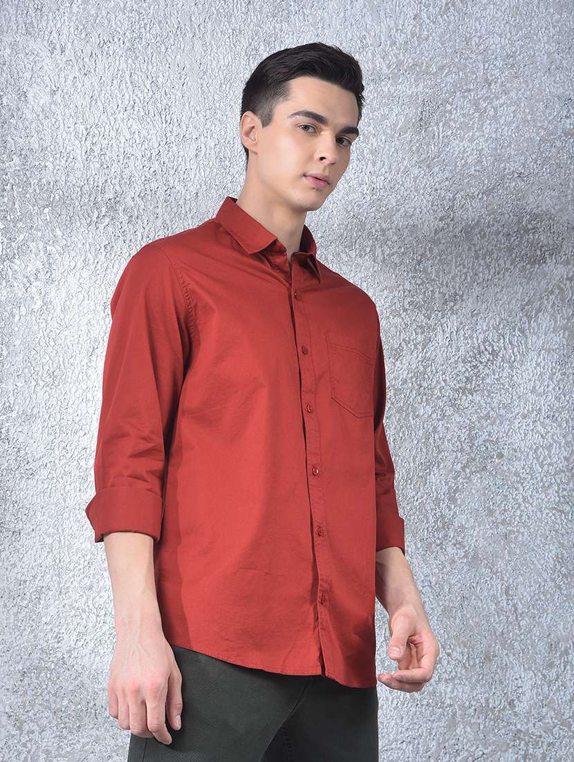 men solid long sleeve regular fit casual shirt - 22088176 - Standard Image - 2