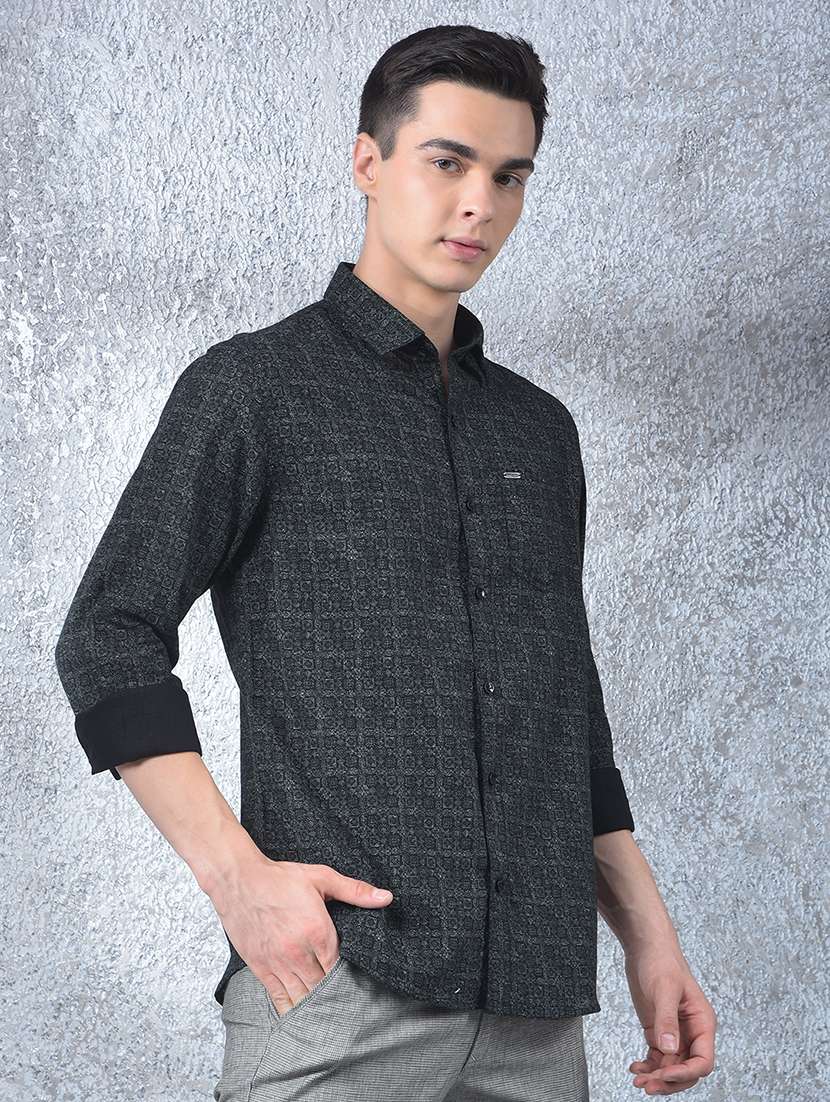 men printed long sleeve regular fit casual shirt - 22088177 - Standard Image - 2