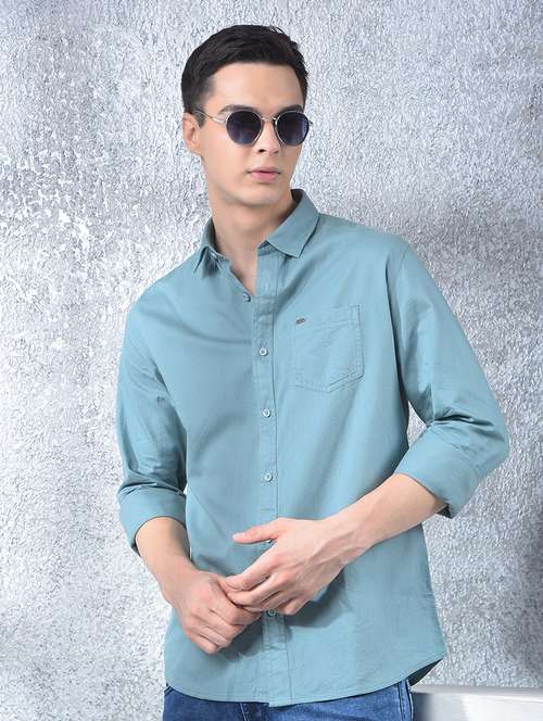 men solid long sleeve regular fit casual shirt - 22088180 - Standard Image - 0