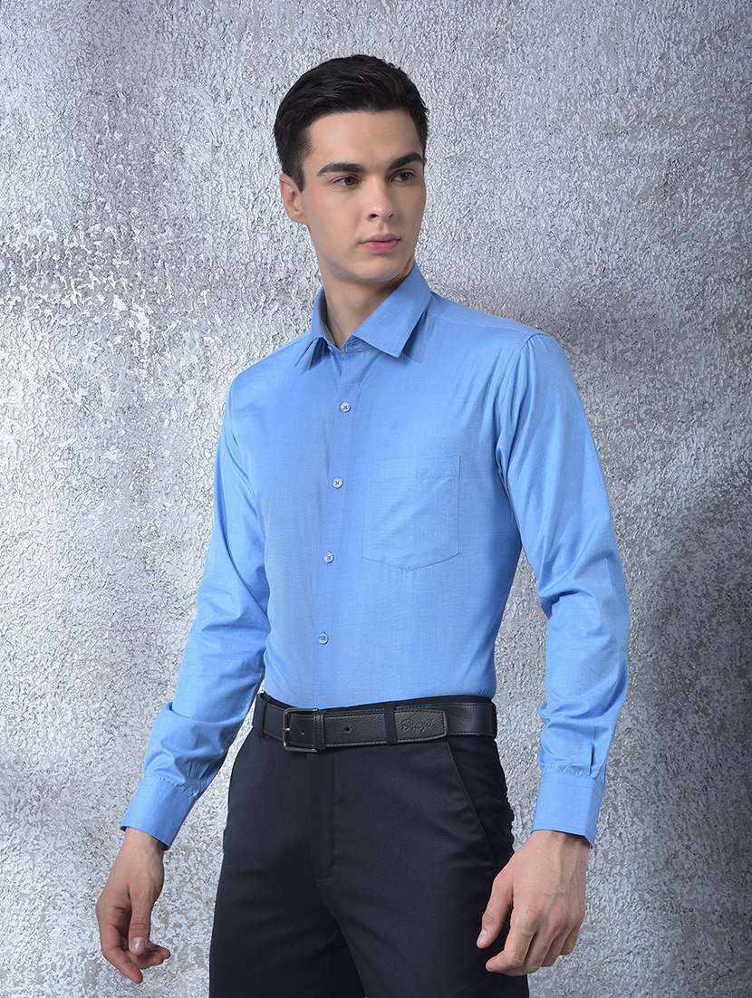 men solid long sleeve slim fit formal shirt - 22088185 - Standard Image - 2