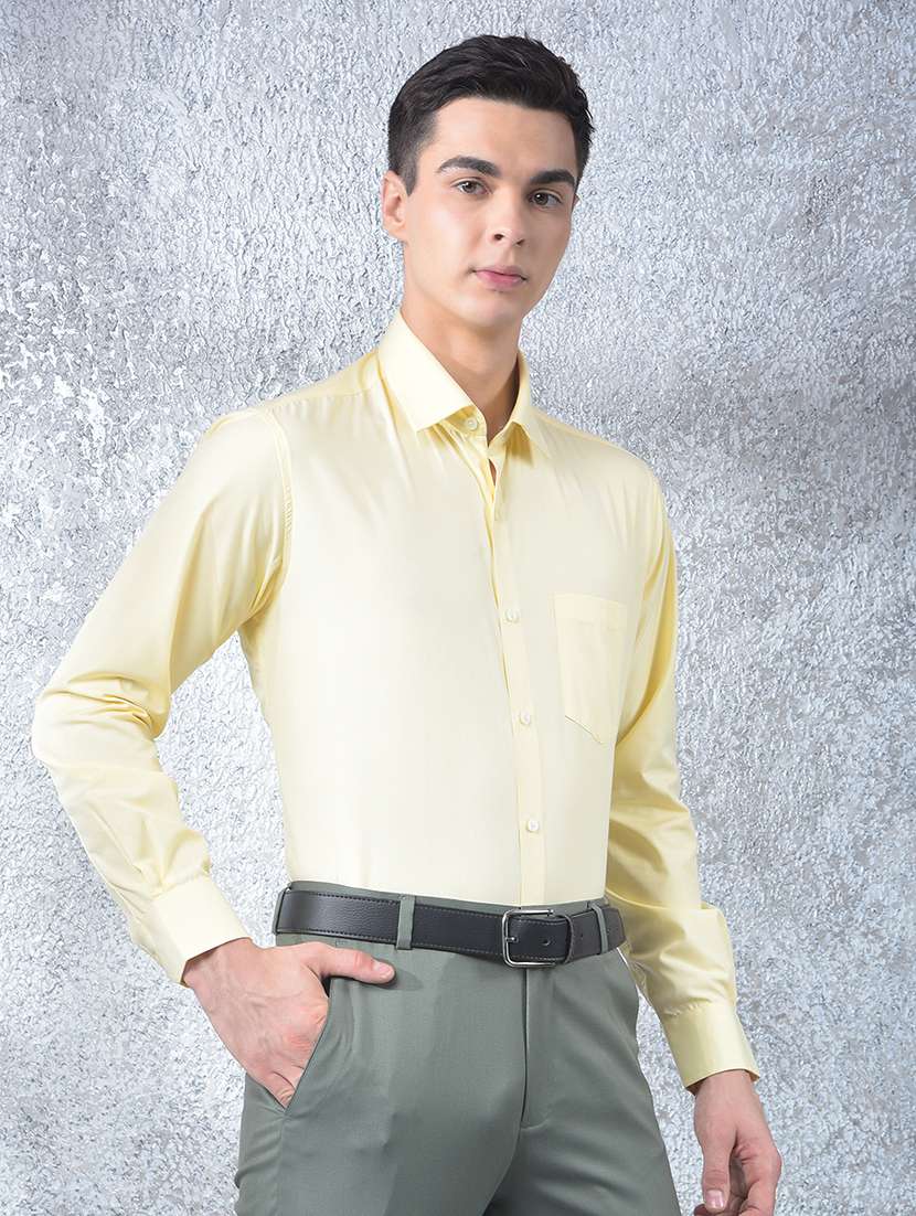 men solid long sleeve slim fit formal shirt - 22088190 - Standard Image - 2