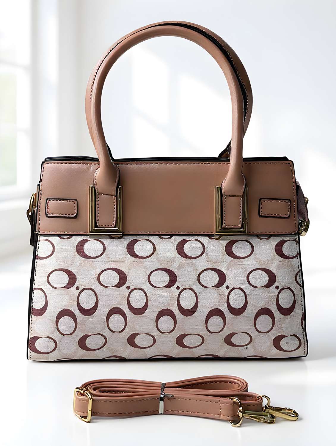 pink leatherette (pu) handbag - 22088251 - Standard Image - 2