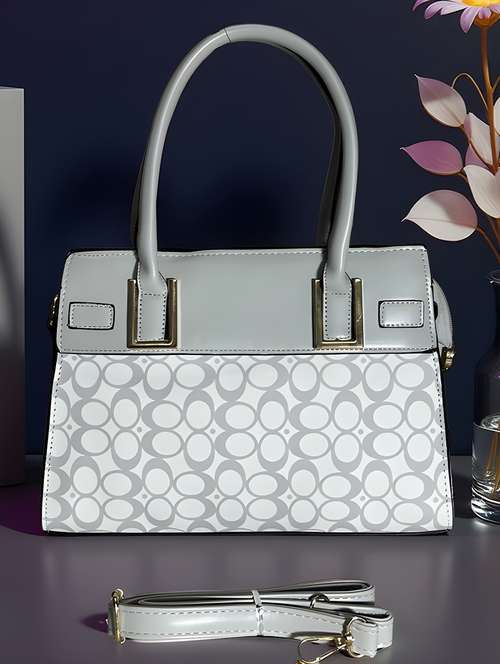 grey leatherette (pu) handbag - 22088252 -  Standard Image - 0