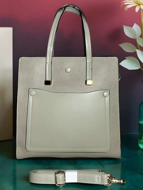 women solid leatherette handbag - 22088256 -  Standard Image - 0